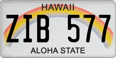 HI license plate ZIB577