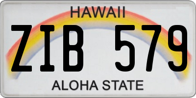 HI license plate ZIB579