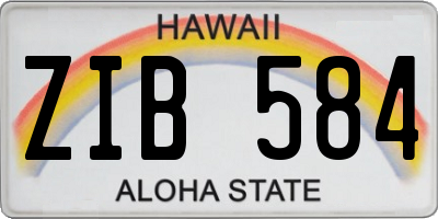 HI license plate ZIB584