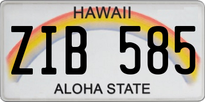 HI license plate ZIB585