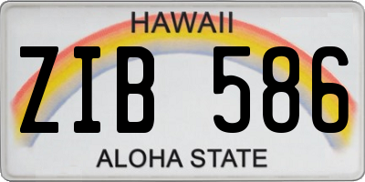 HI license plate ZIB586