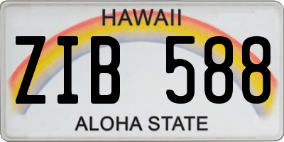 HI license plate ZIB588