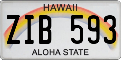 HI license plate ZIB593