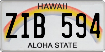 HI license plate ZIB594