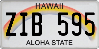 HI license plate ZIB595