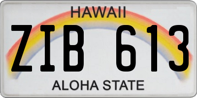 HI license plate ZIB613