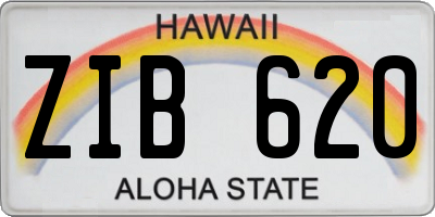 HI license plate ZIB620
