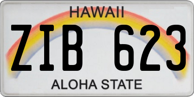 HI license plate ZIB623