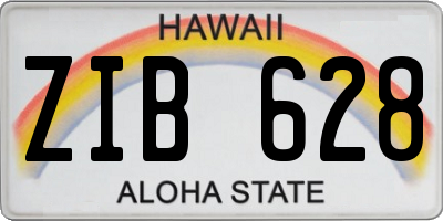 HI license plate ZIB628