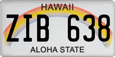 HI license plate ZIB638