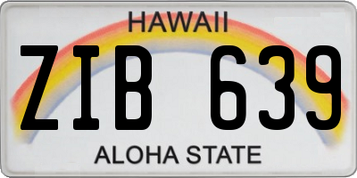 HI license plate ZIB639