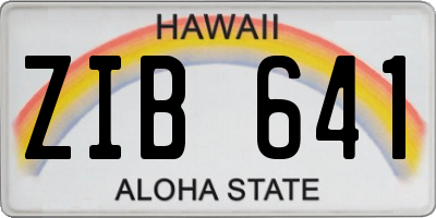HI license plate ZIB641