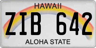 HI license plate ZIB642
