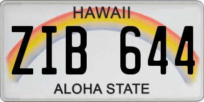 HI license plate ZIB644