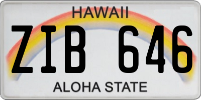 HI license plate ZIB646
