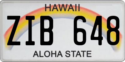 HI license plate ZIB648