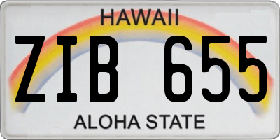 HI license plate ZIB655