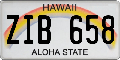HI license plate ZIB658