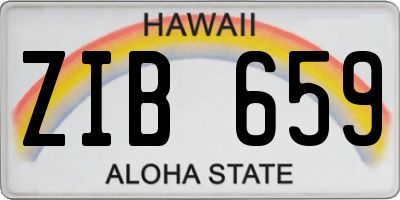 HI license plate ZIB659