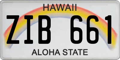 HI license plate ZIB661