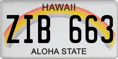 HI license plate ZIB663