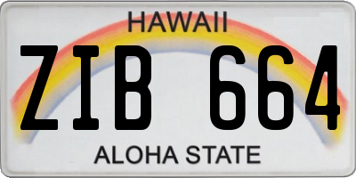 HI license plate ZIB664
