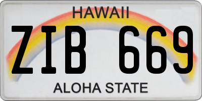HI license plate ZIB669