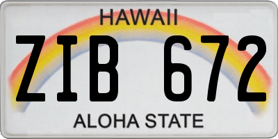 HI license plate ZIB672