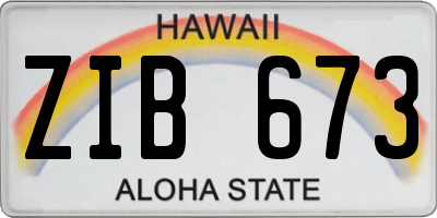 HI license plate ZIB673