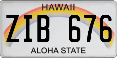HI license plate ZIB676