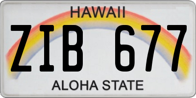HI license plate ZIB677