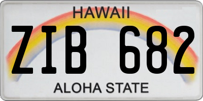 HI license plate ZIB682