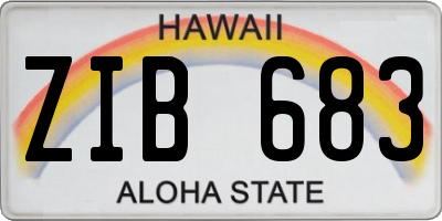 HI license plate ZIB683