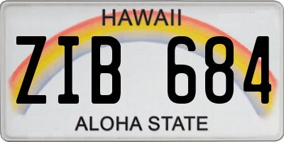 HI license plate ZIB684