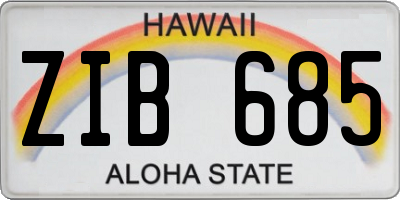 HI license plate ZIB685