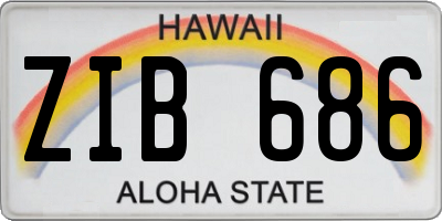 HI license plate ZIB686