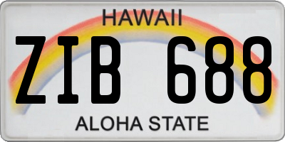 HI license plate ZIB688