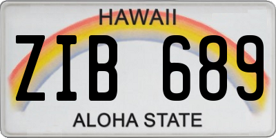 HI license plate ZIB689
