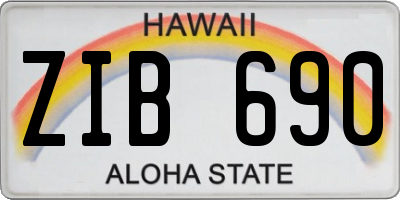 HI license plate ZIB690