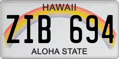 HI license plate ZIB694