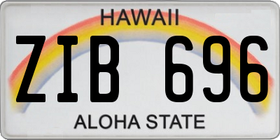 HI license plate ZIB696
