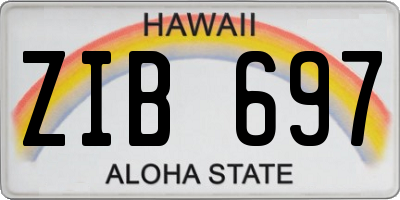 HI license plate ZIB697