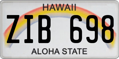 HI license plate ZIB698