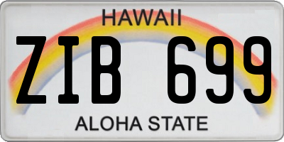 HI license plate ZIB699
