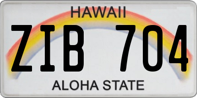 HI license plate ZIB704