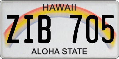 HI license plate ZIB705