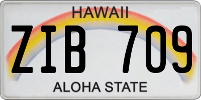 HI license plate ZIB709