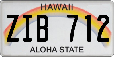 HI license plate ZIB712