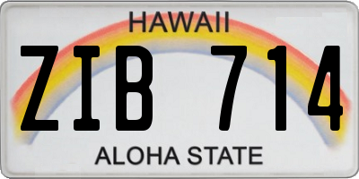 HI license plate ZIB714