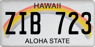 HI license plate ZIB723